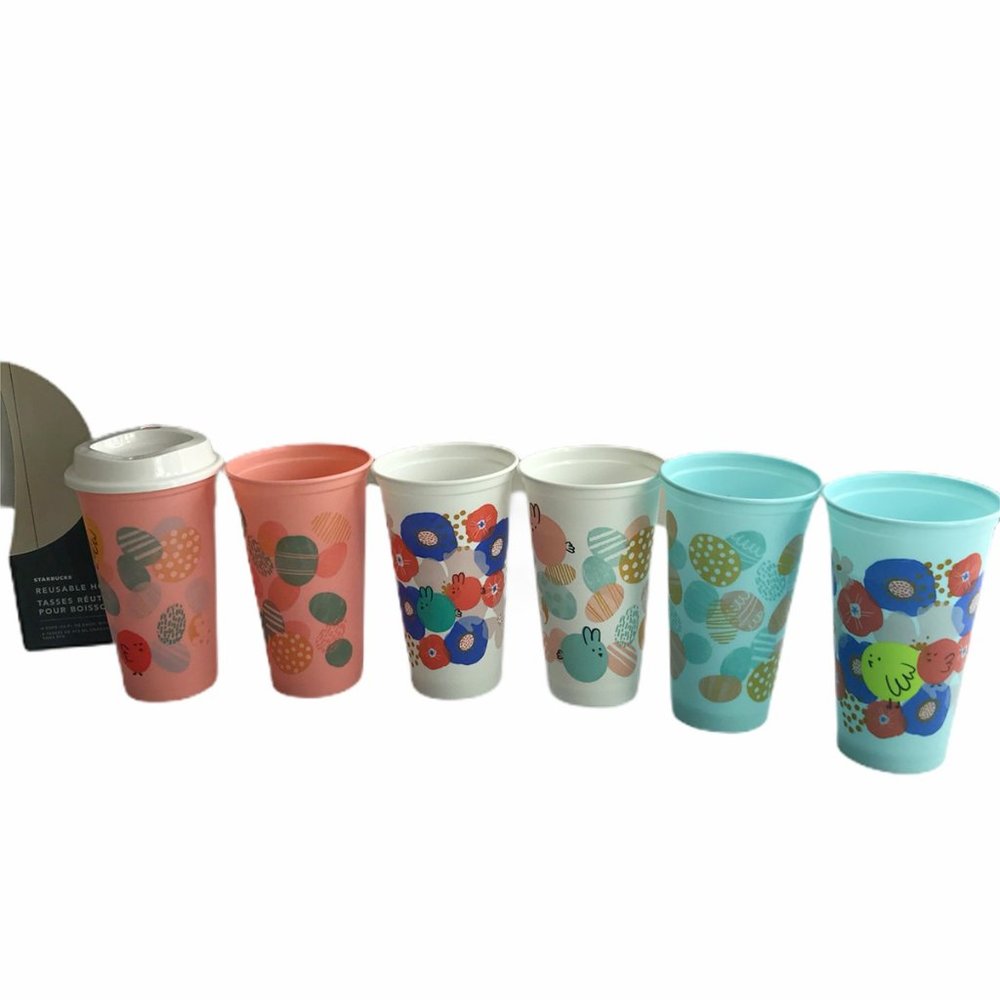 Starbucks Reusable Hot Cups, Easter, 5 Cups, 16 Oz